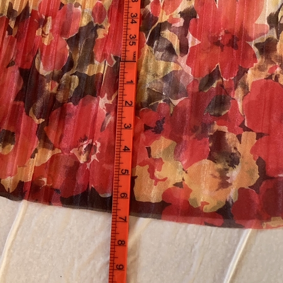 BNWT Wewa Women's Coral/Brown Floral Elasticated Waist Maxi Chiffon Skirt Sz 12 - Picture 6 of 16